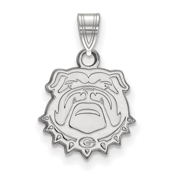 10k White Gold U. of Georgia Small Bulldog Pendant